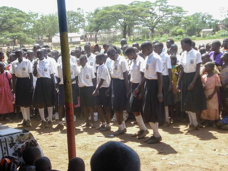 Students participating in a school-based activity.