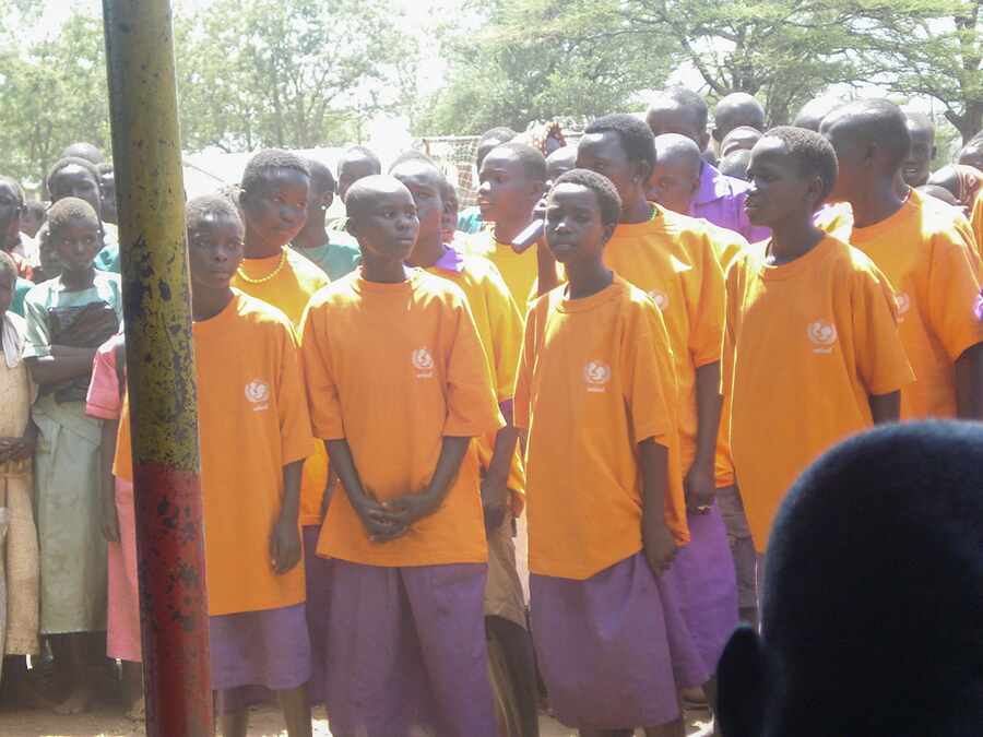 Learners gathered as part of a peace and education programme.