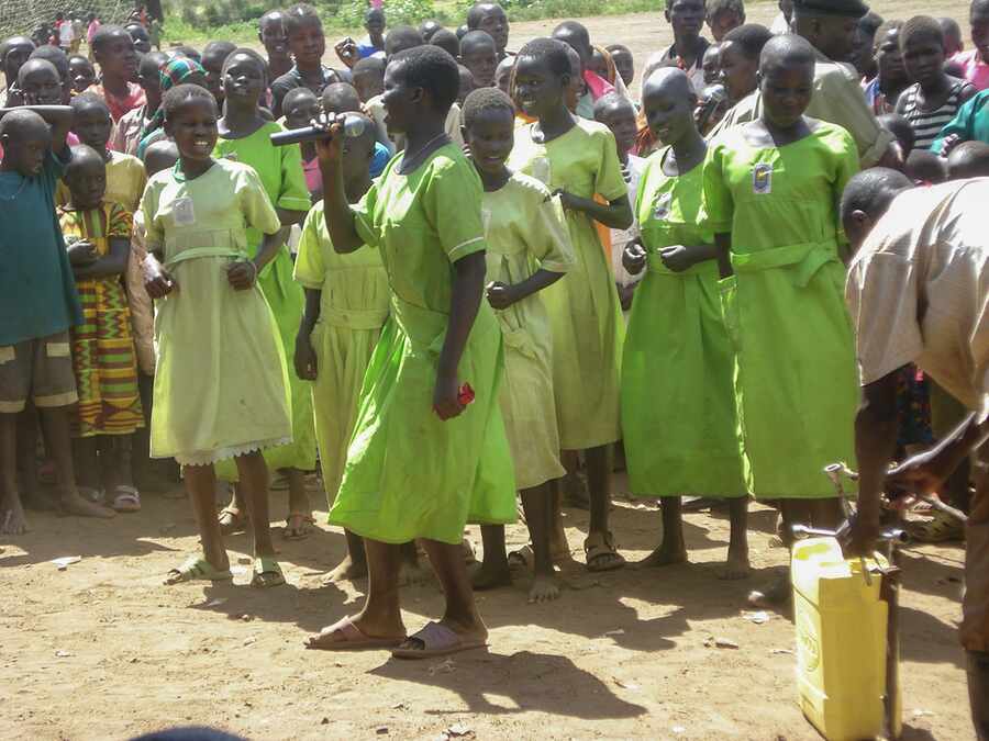 Young participants gathered for education and peacebuilding activities.