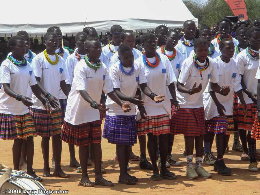 Children participating in an education-focused community event.