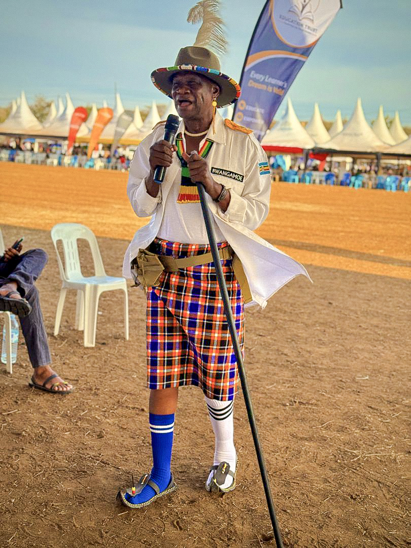 Hon. David Bwangamoe Pulkol addressing participants at the Karamoja Cultural Festival