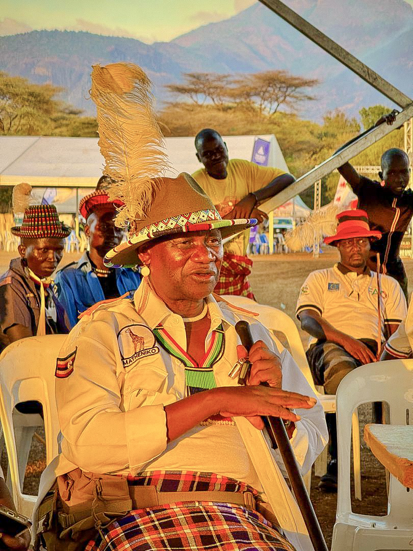 Hon. David Bwangamoe Pulkol taking part in the Karamoja Cultural Festival in traditional attire