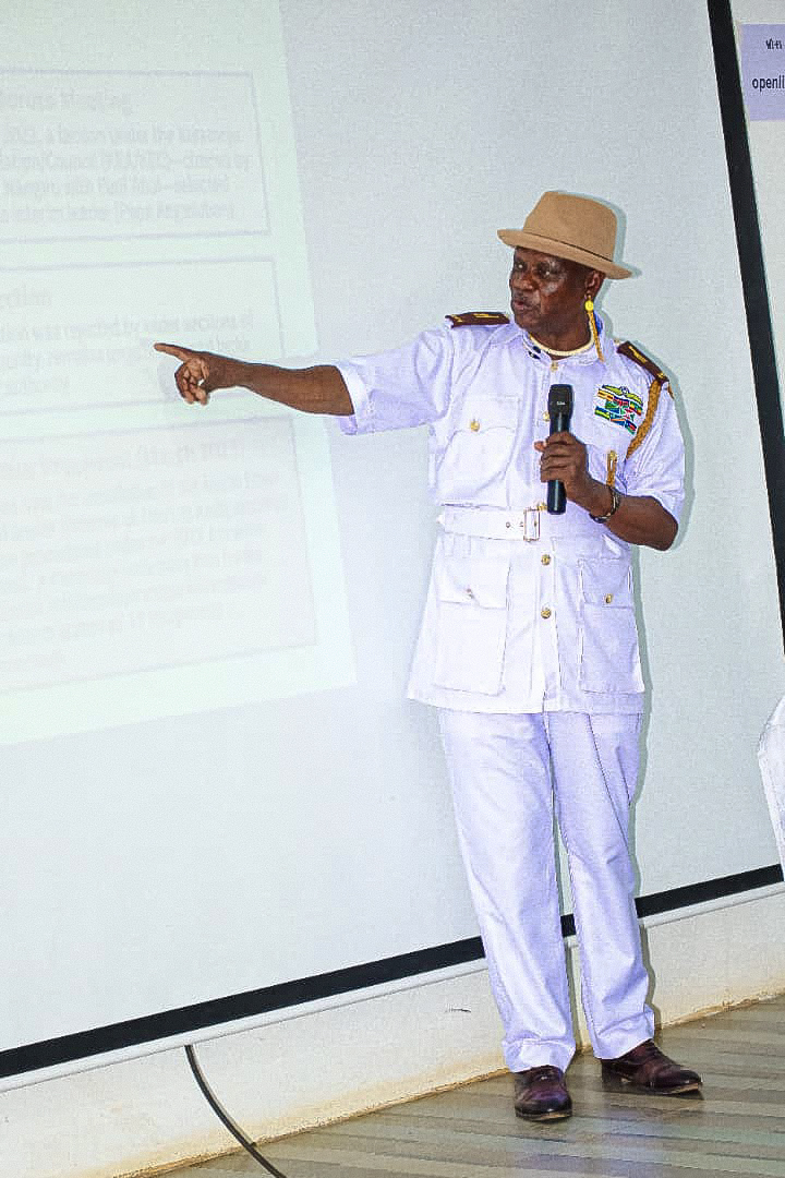 Hon. David Bwangamoe Pulkol making a presentation during a festival dialogue session